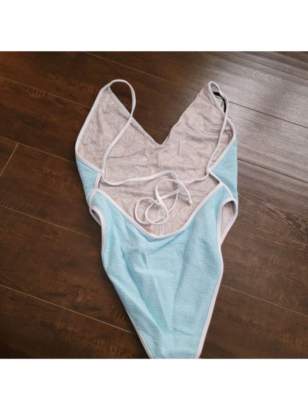 New Free People Free-est Amber One piece Swimwsuit Womens XL Beach Sexy Blue - Picture 3 of 6